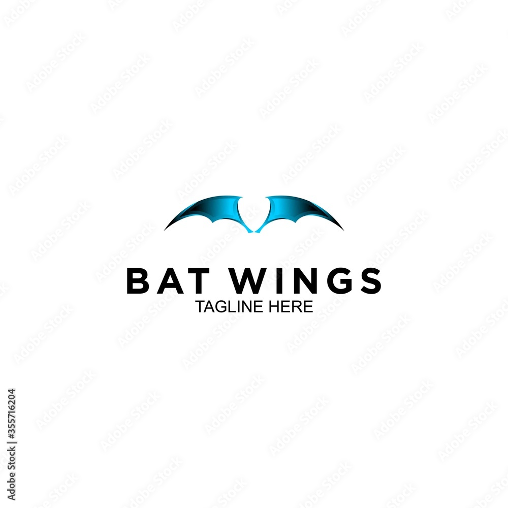bat wings with gradation, logo design