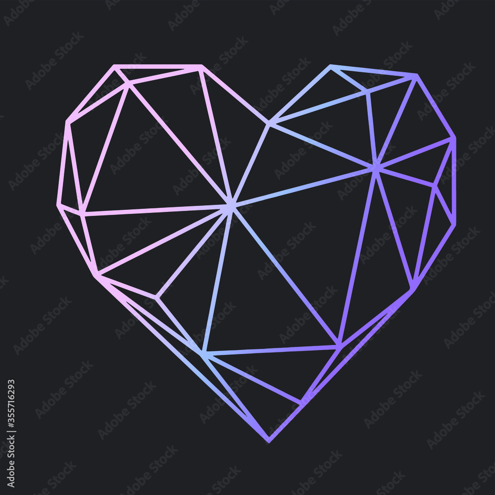 Vector abstract polygonal geometric abstract heart Vector abstract polygonal geometric abstract heart
