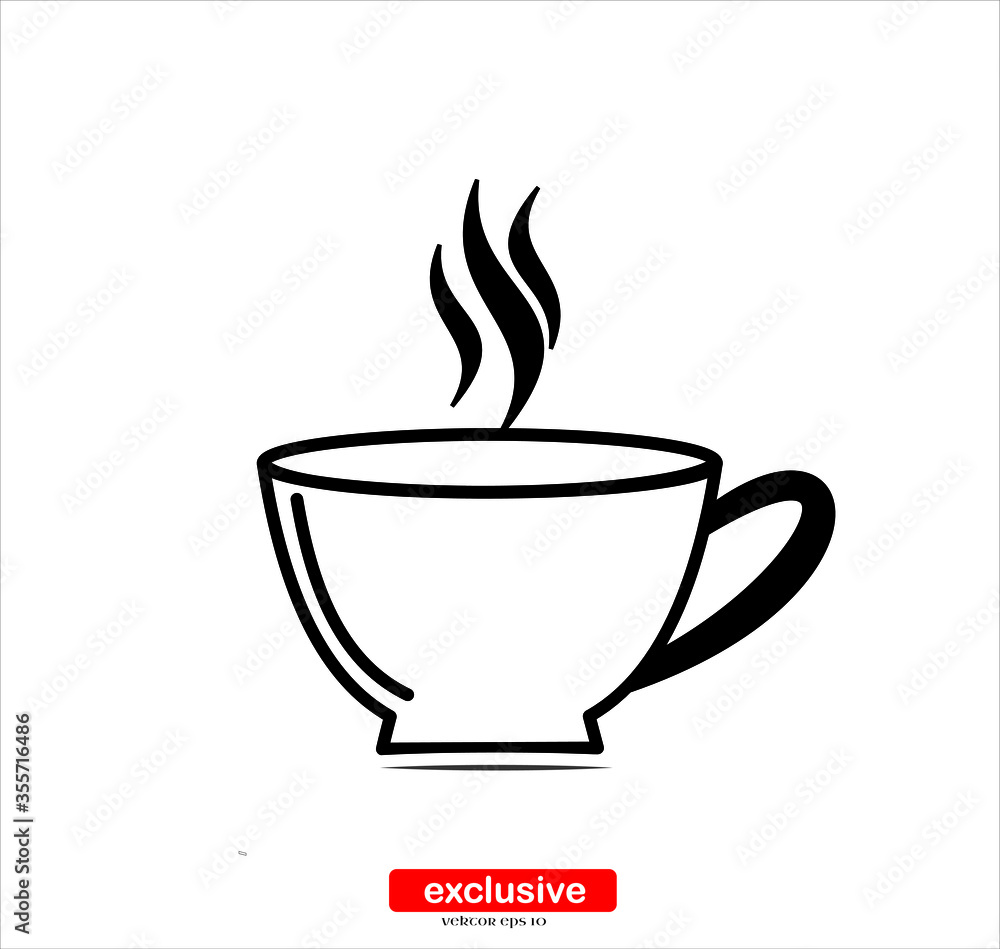 Coffee cup sign icon.Flat design style vector illustration for graphic and web design. Coffee cup sign icon.Flat design style vector illustration for graphic and web design.