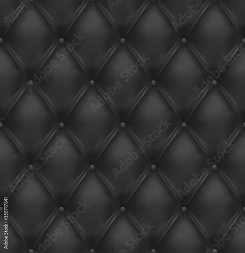 Black leather buttoned background
