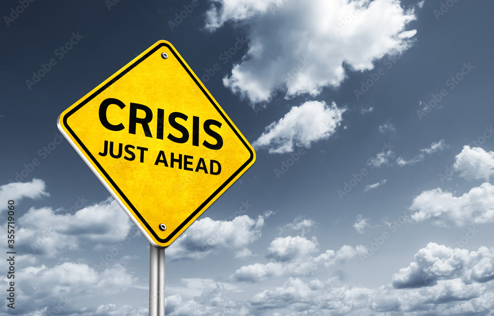 Crisis just ahead traffic sign information Crisis just ahead traffic sign information