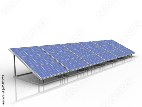 3d rendering solar panels concept 