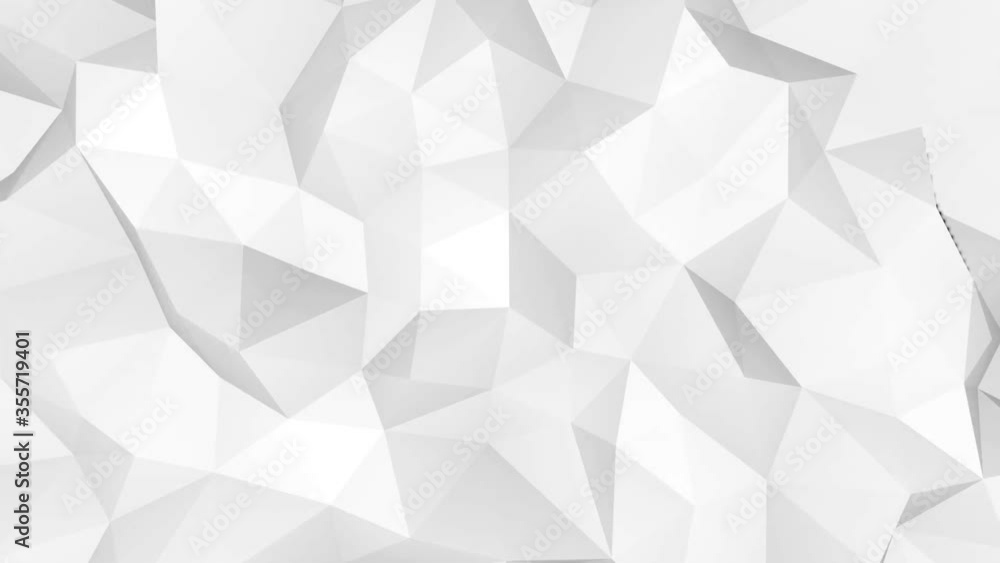 3d rendering abstract polygonal surface in white. Low poly background, smooth wavy motion animation. Minimal geometric design. 3d rendering abstract polygonal surface in white. Low poly background, smooth wavy motion animation. Minimal geometric design.