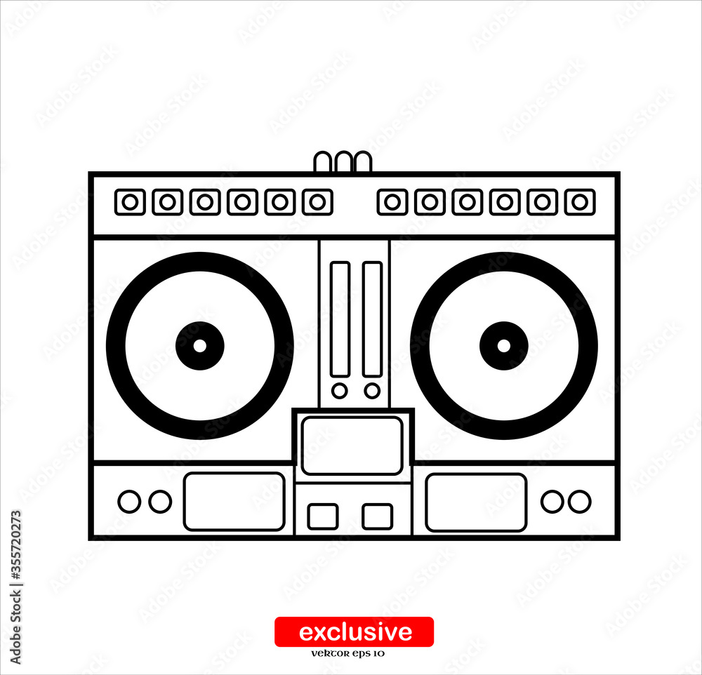 Disc jockey remote icon.Flat design style vector illustration for graphic and web design.