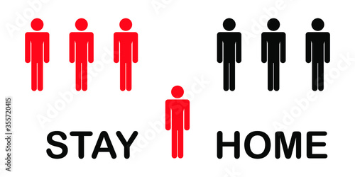 STAY HOME Coronavirus epidemic awareness illustration self isolation quarantine covid-19 vector