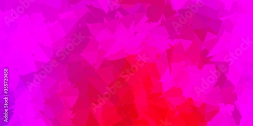 Dark purple, pink vector triangle mosaic template.