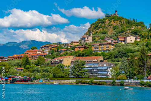 Marone village at Iseo lake in Italy