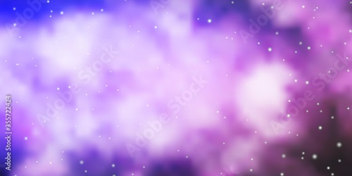 Light Purple vector background with small and big stars. Colorful illustration in abstract style with gradient stars. Pattern for wrapping gifts.