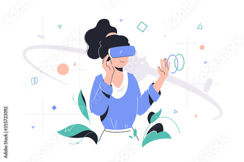 Woman in vr glasses