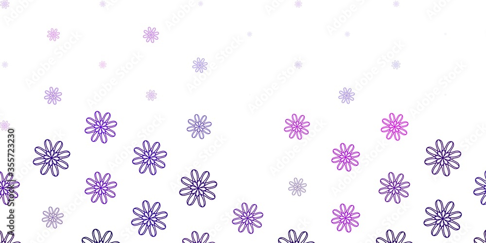 Light Purple vector doodle pattern with flowers. Light Purple vector doodle pattern with flowers.