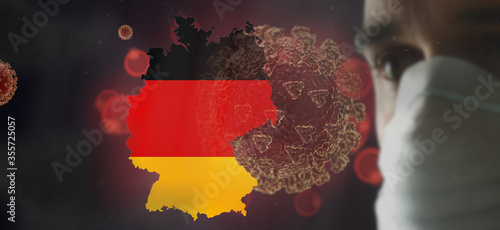 silhouette of map of German...