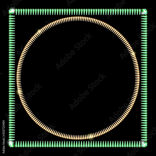 Photo frame made of multi-colored gemstones.