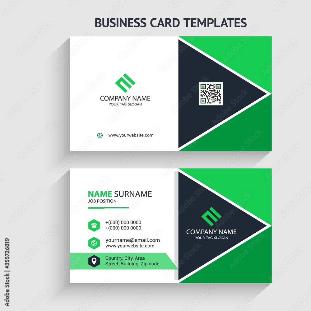 Fototapeta premium Modern and creative business card vector design template. Horizontal layout. editable business card vector. Perfect for your company. Vector illustration design. Print ready.