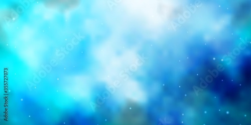 Light BLUE vector background with small and big stars. Decorative illustration with stars on abstract template. Pattern for websites, landing pages.