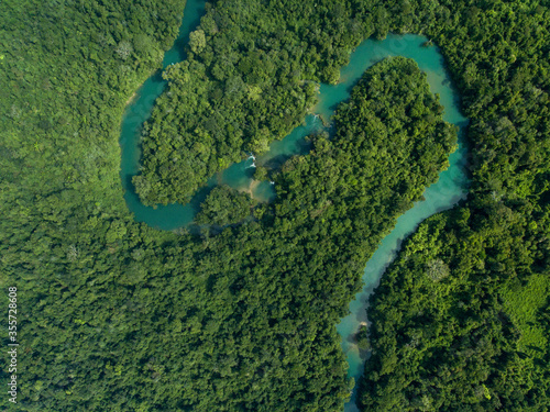 morning in the mountains at montes azules nature reserve chiapas mexico aerial view