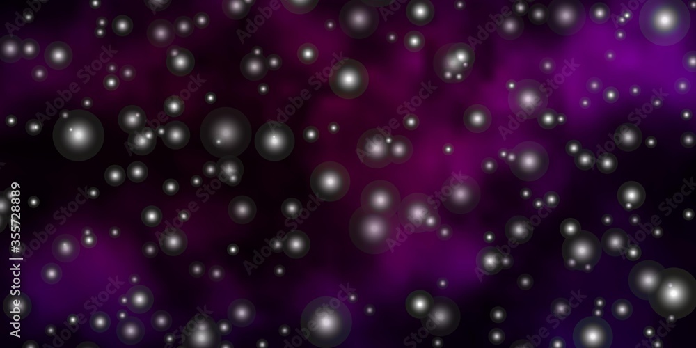 Dark Pink vector pattern with abstract stars. Blur decorative design in simple style with stars. Theme for cell phones.