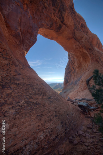 Partition Arch view in Arches National Park  Utah