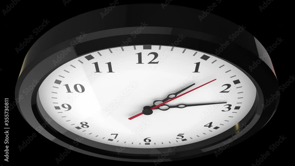Clock ticking on alpha channel background Clock ticking on alpha channel background