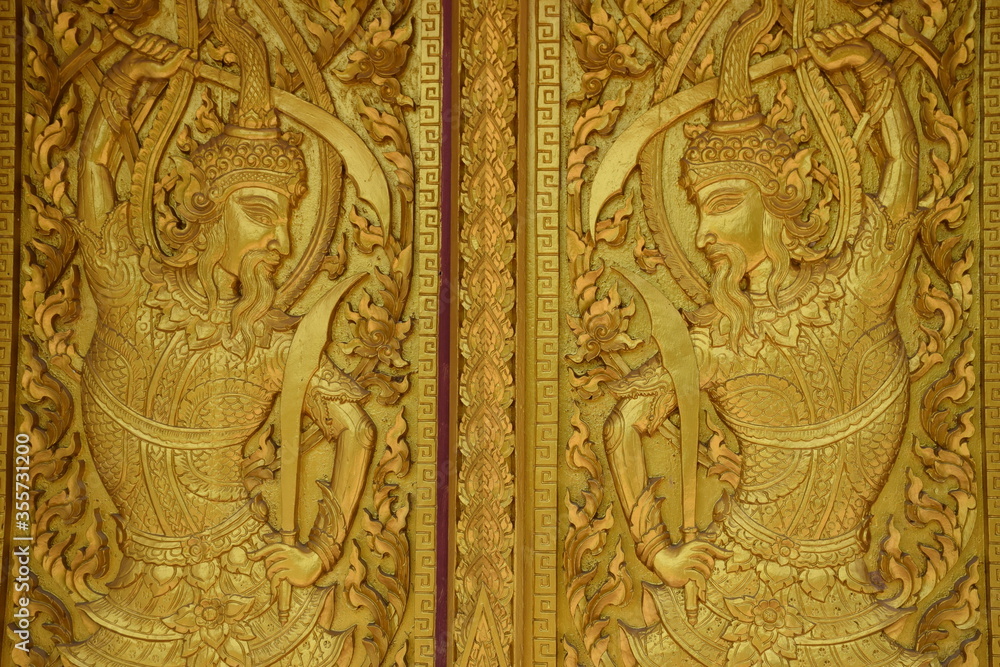 The image of an angel guarding Buddhism