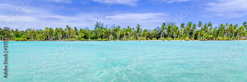 Bora Bora Island, French Polynesia. Web banner in panoramic view. © marabelo