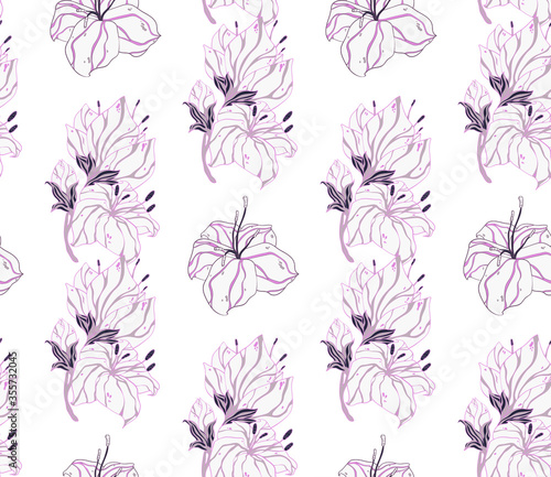 Image without seams. Beautiful pattern on a summer theme. Pattern consisting of floral ornament and glade. Background image. 