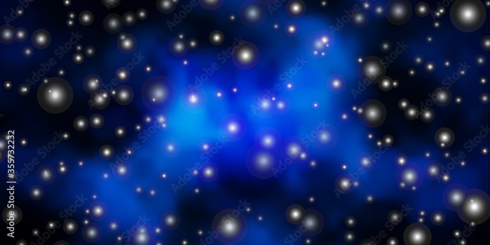 Obraz premium Dark BLUE vector pattern with abstract stars. Modern geometric abstract illustration with stars. Pattern for wrapping gifts.