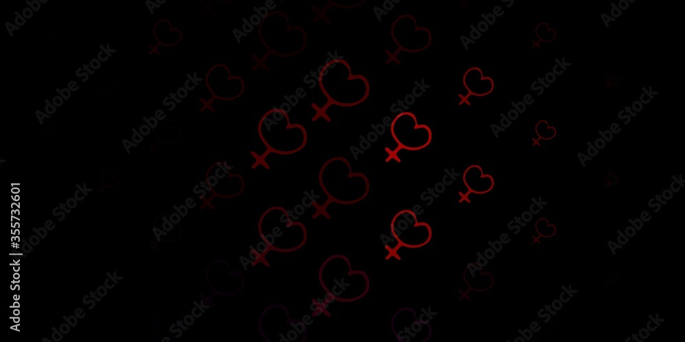 Dark Red vector template with businesswoman signs.