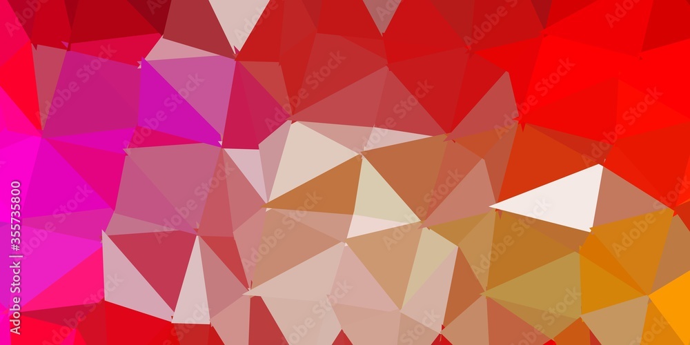 Fototapeta premium Light pink, yellow vector geometric polygonal design.