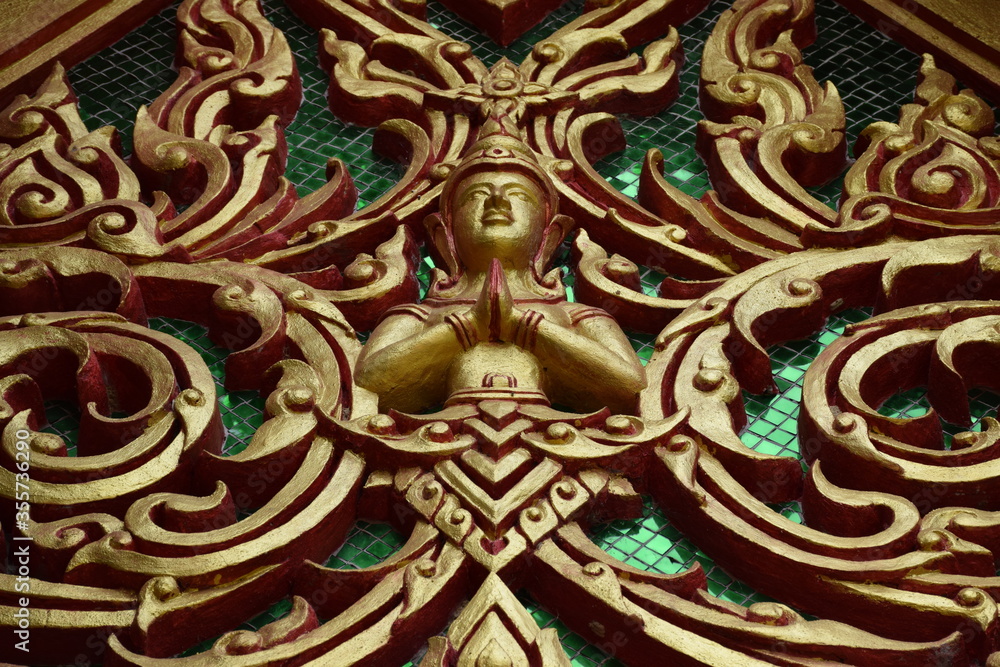 The image of an angel guarding Buddhism