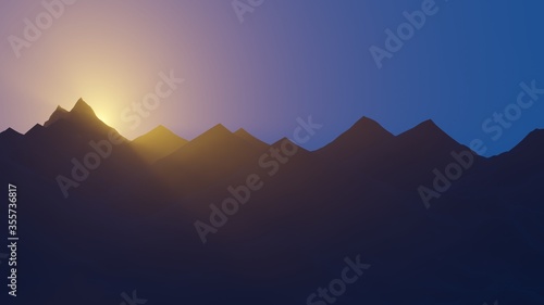 Sunrise in Mountains