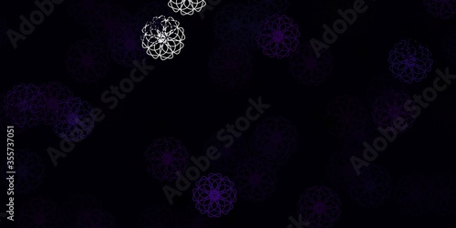 Light Purple vector doodle background with flowers.