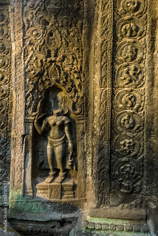 ancient buddha statue at Ta Prohm, Siem Reap, Cambodia	