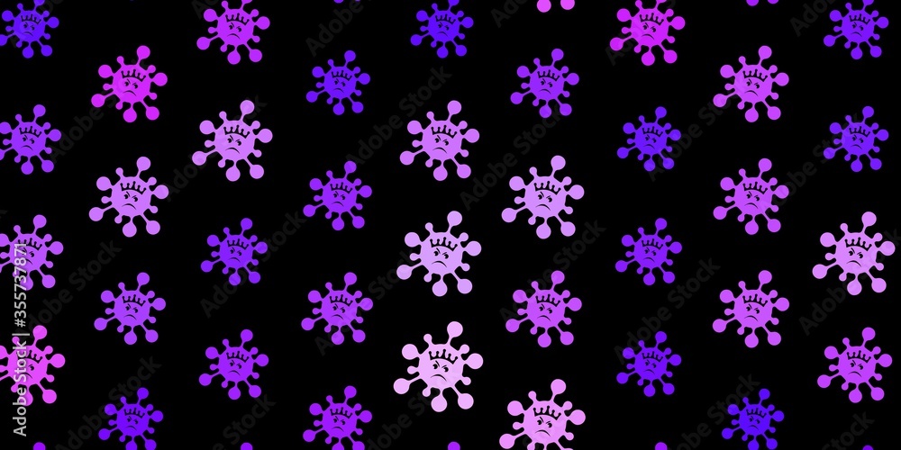Dark purple vector texture with disease symbols. Dark purple vector texture with disease symbols.