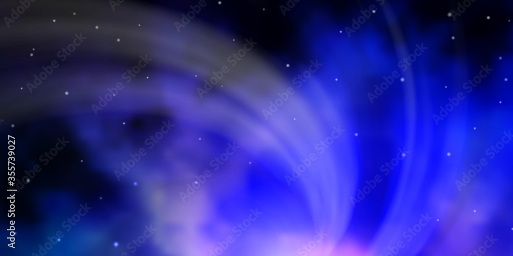Obraz premium Dark Pink, Blue vector background with small and big stars. Colorful illustration with abstract gradient stars. Pattern for new year ad, booklets.