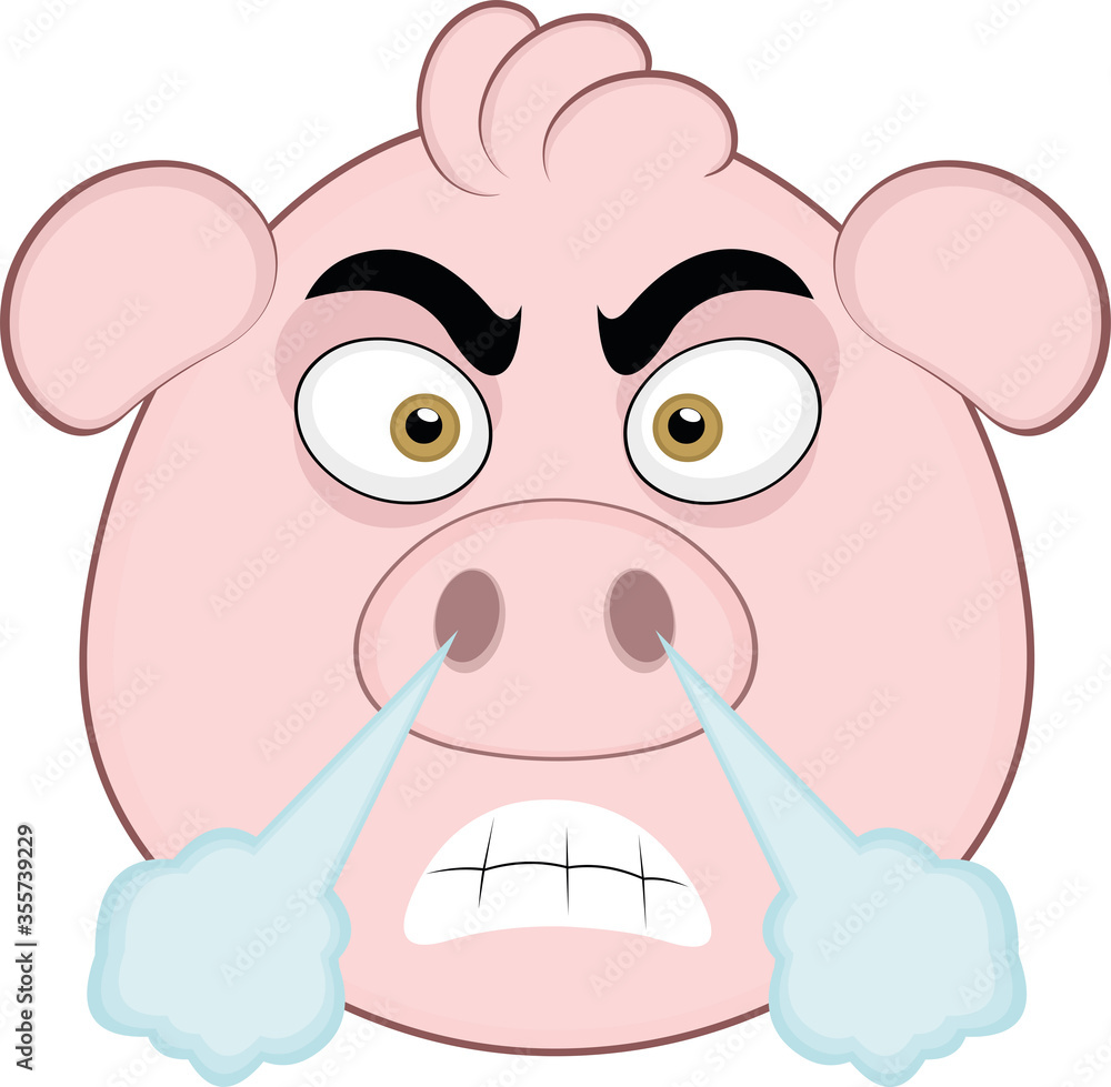 Vector illustration of the face of a cute cartoon pig Vector illustration of the face of a cute cartoon pig