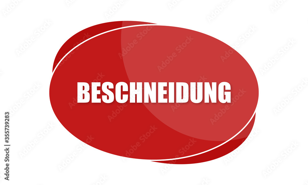Beschneidung - text written in red shape Beschneidung - text written in red shape