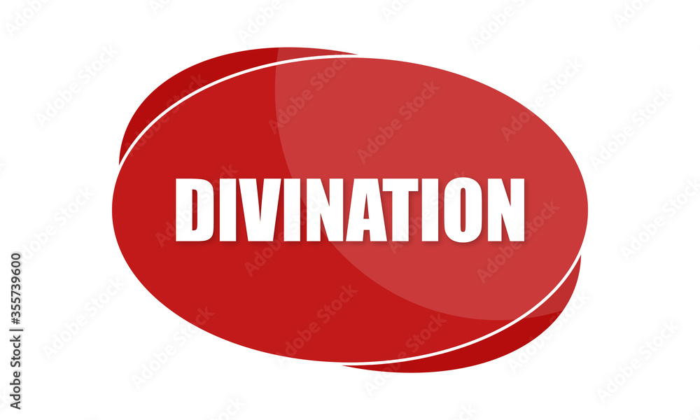 Divination - text written in red shape Divination - text written in red shape