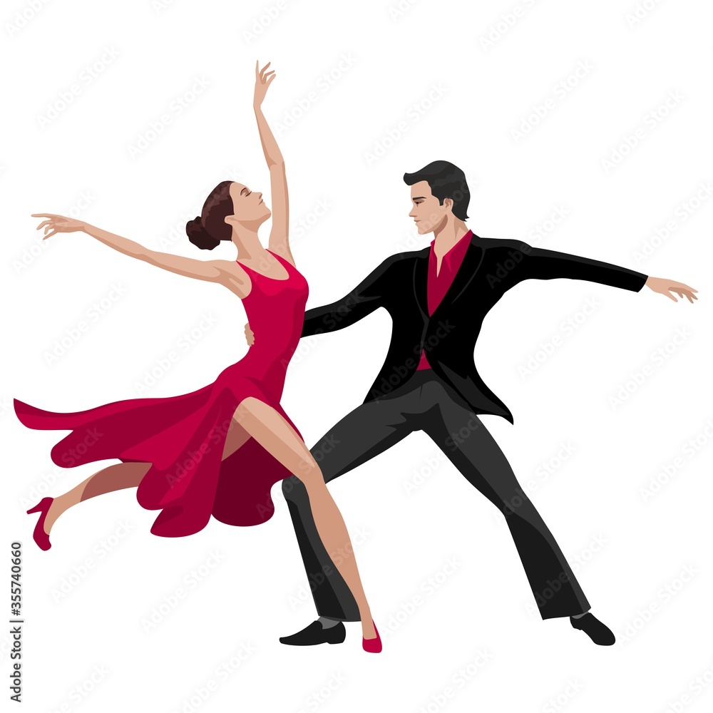 Obraz premium tango dancer in red and black.