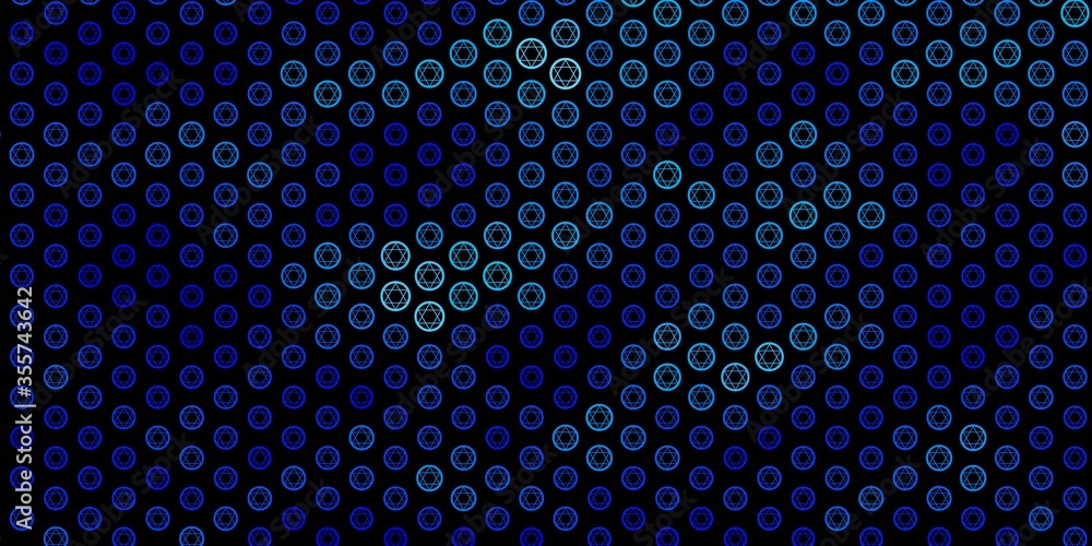 Dark BLUE vector pattern with magic elements. Dark BLUE vector pattern with magic elements.