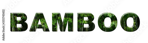 The inscription "Bamboo". Bamboo Text Design. Banner.