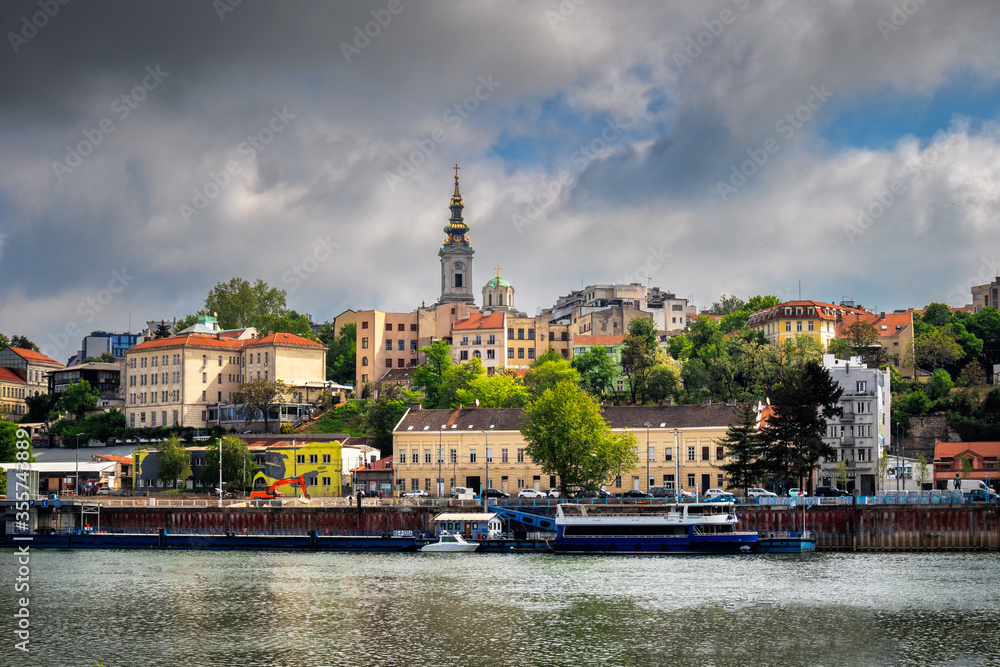 Old historical town belgrade by the Sava river. Belgrade is a largest and capital citi of Serbia.