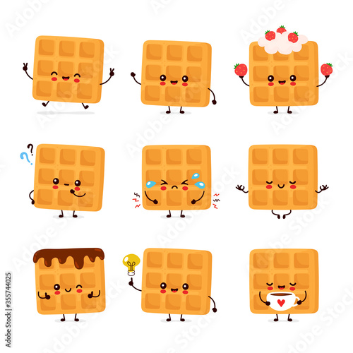Cute happy funny belgian waffle