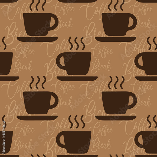 seamless repeating pattern with coffee cups. vector illustration