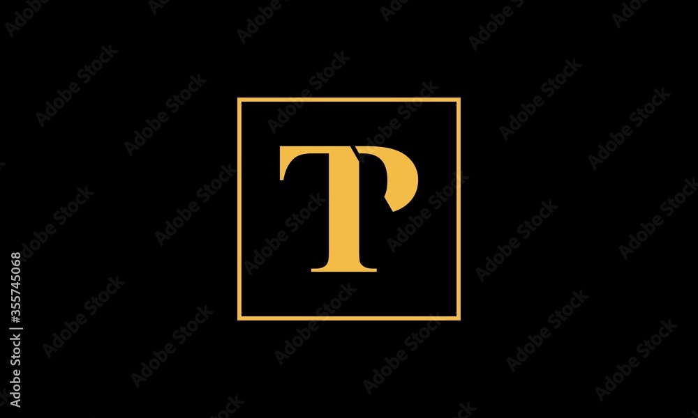 Fototapeta premium tp logo, t, p, yellow