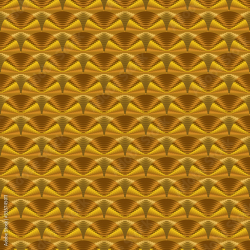Golden colored luxury concept circles pattern bakcgronud with 3d effect.