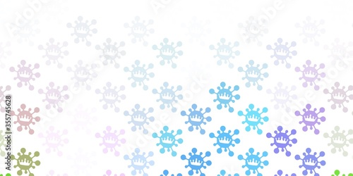 Light blue, red vector template with flu signs.
