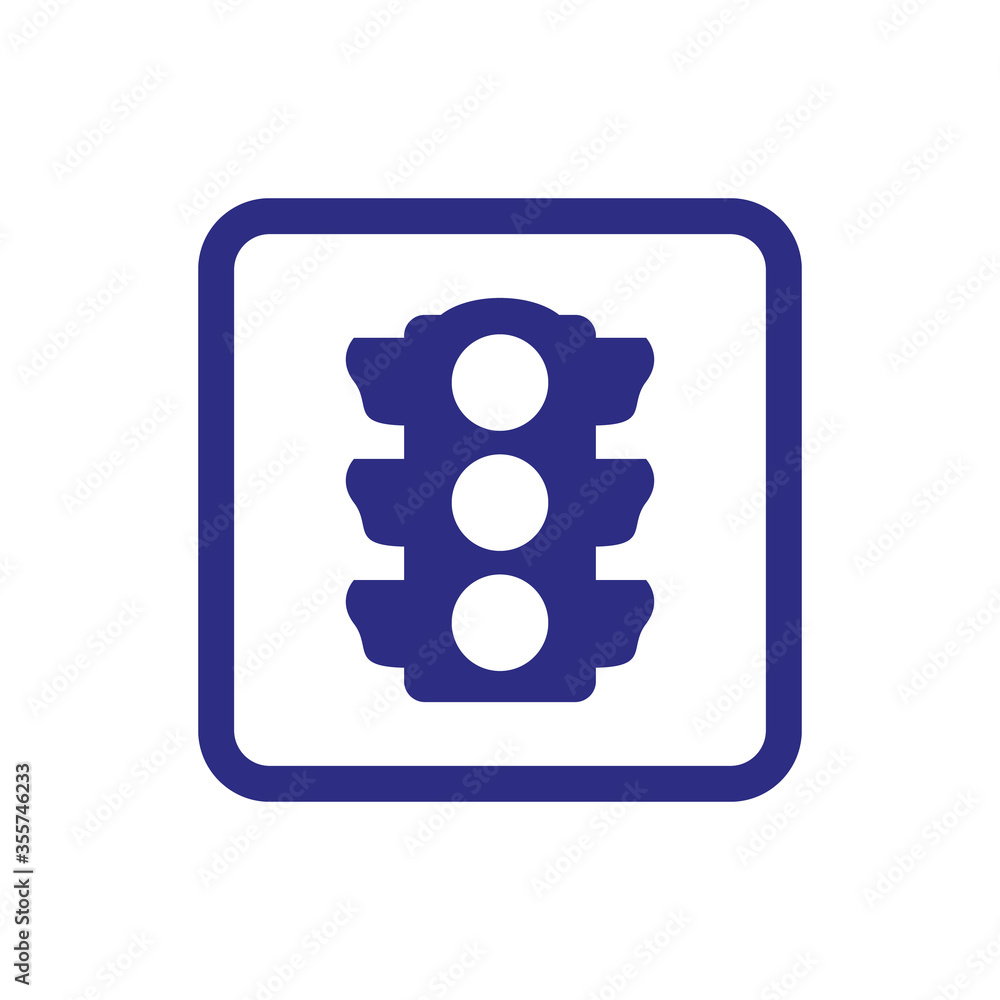 Traffic light icon on white background. Traffic light icon on white background.