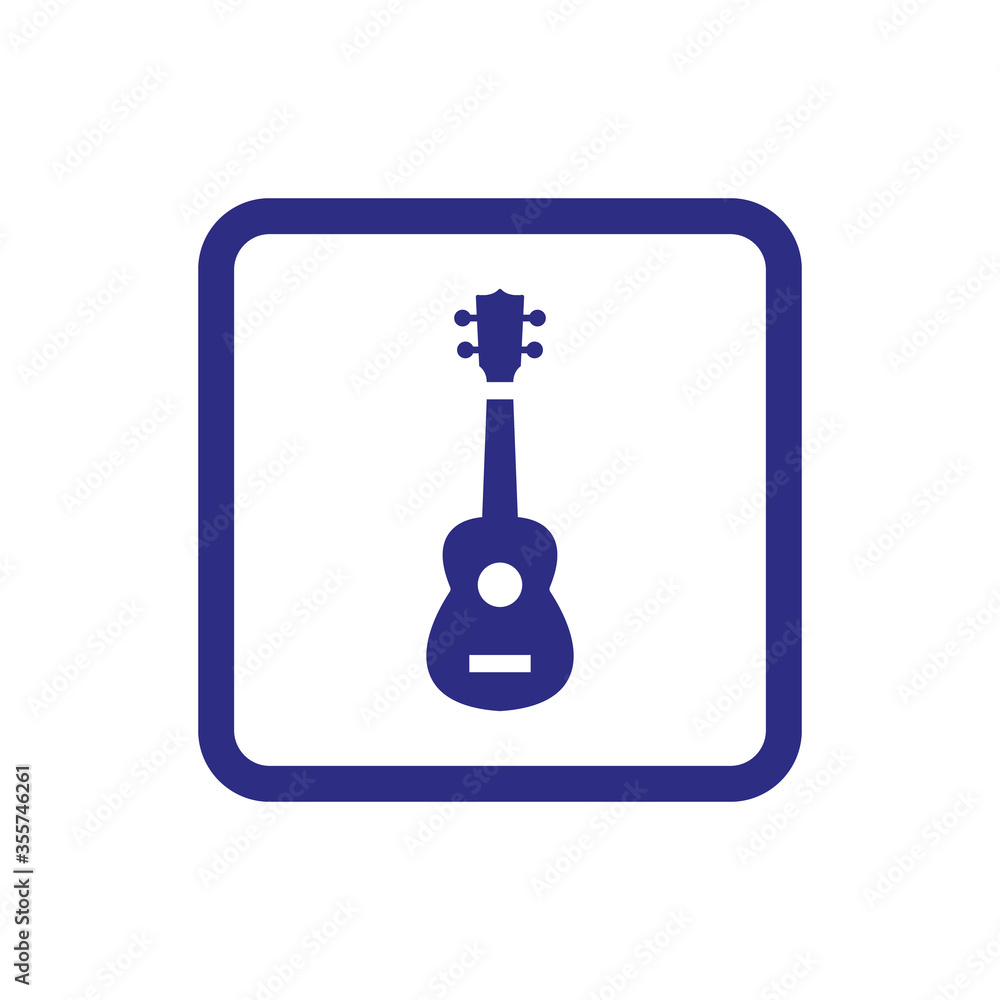 Acoustic guitar icon on white background. Acoustic guitar icon on white background.