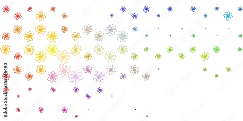 Light Multicolor vector template with curved lines.