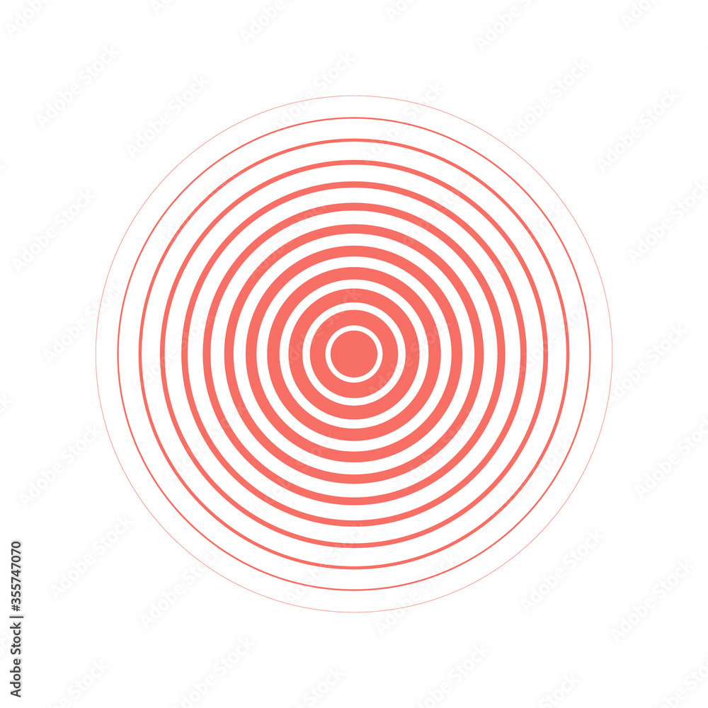Pain circle red icon. Medicine target symbol vector illustration isolated on white Pain circle red icon. Medicine target symbol vector illustration isolated on white